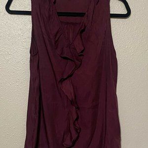 Luxe Apothetique Sleeveless Ruffle V Neck Top